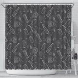 Beer Hand Drawn Pattern Shower Curtain Fulfilled In US