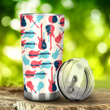Red Blue Guitar Pattern Tumbler