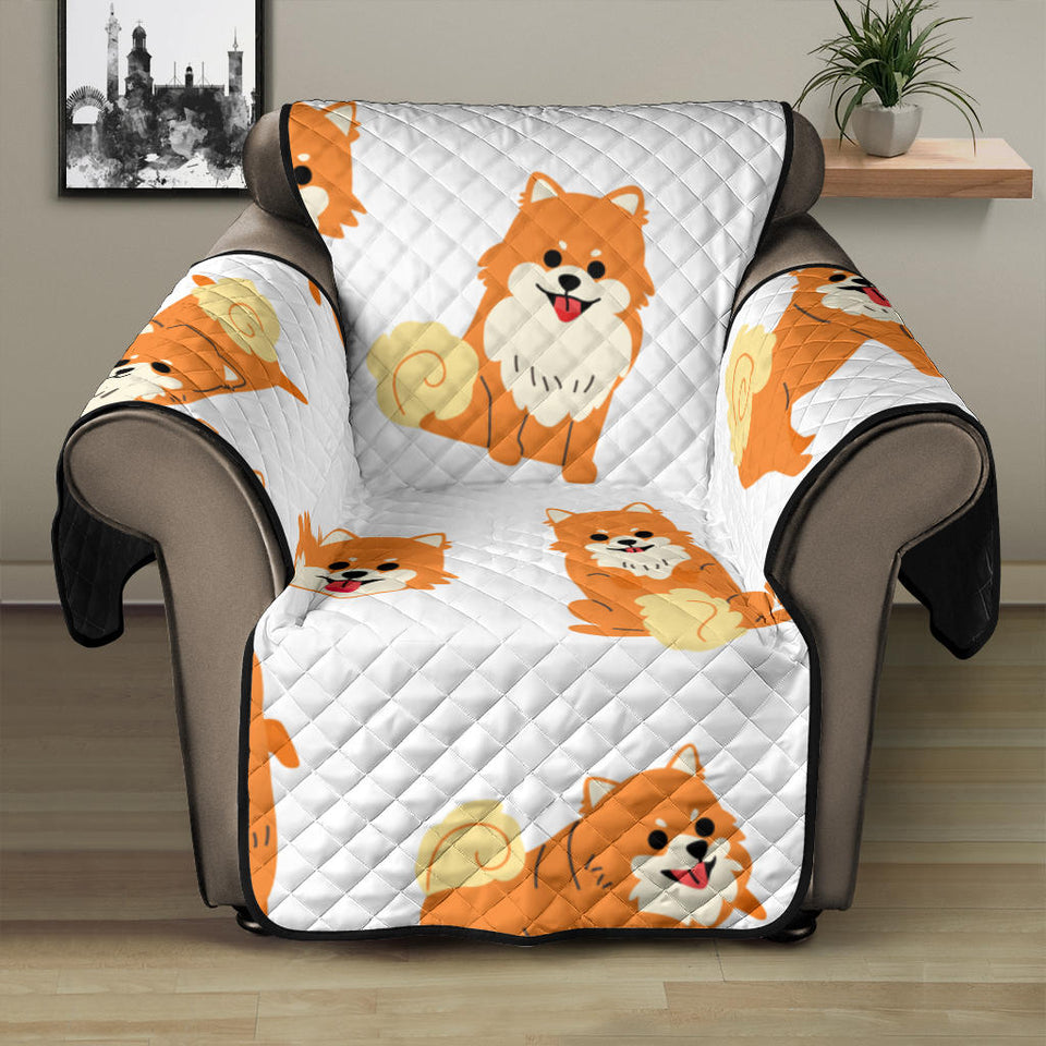 Brown pomeranian pattern Recliner Cover Protector