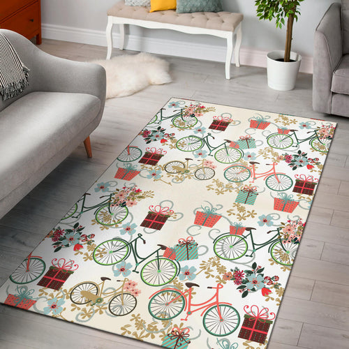 Bicycle Pattern Print Design 05 Area Rug