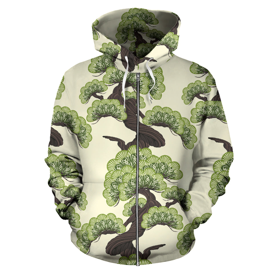 Bonsai Pattern Zip Up Hoodie