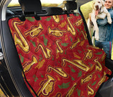 Saxophone Cornet Pattern Red Background Dog Car Seat Covers