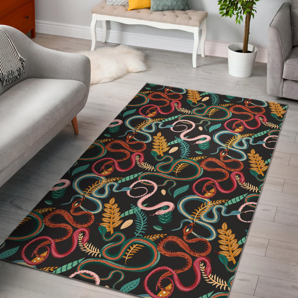 Colorful Snake Plant Pattern Area Rug