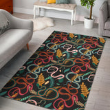 Colorful Snake Plant Pattern Area Rug