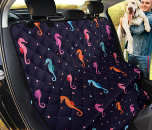 Watercolor Colorful Seahorse Pattern Dog Car Seat Covers