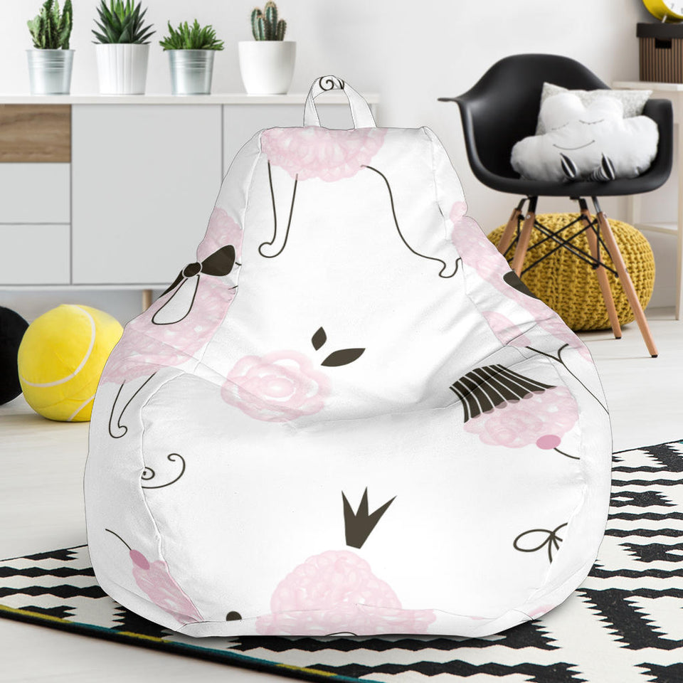 Poodle Dog Rose Cake Pattern Bean Bag Cover