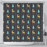 Deers Star Tree Pattern Shower Curtain Fulfilled In US