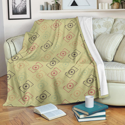 Camera Pattern Print Design 01 Premium Blanket