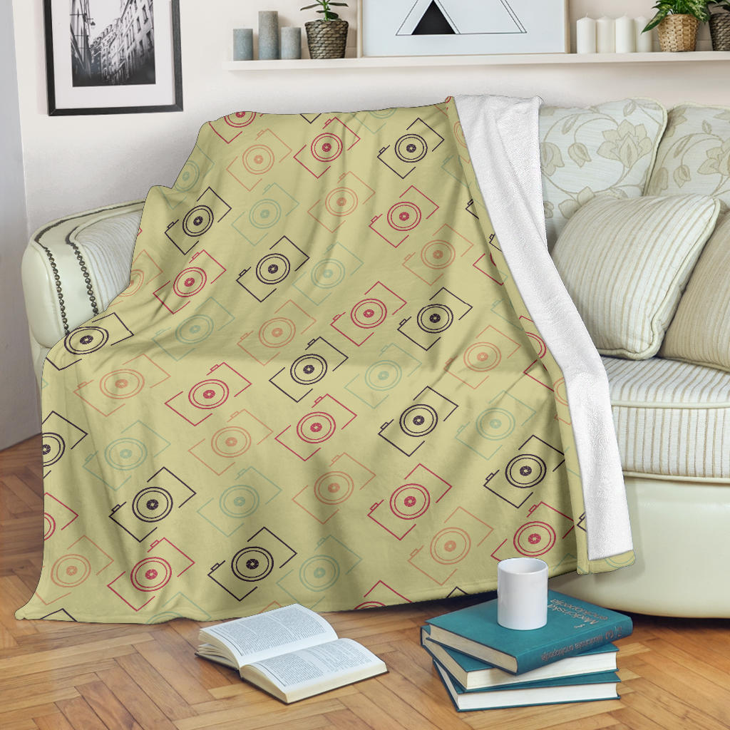 Camera Pattern Print Design 01 Premium Blanket