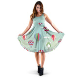 Hot Air Balloon Design Pattern Sleeveless Midi Dress