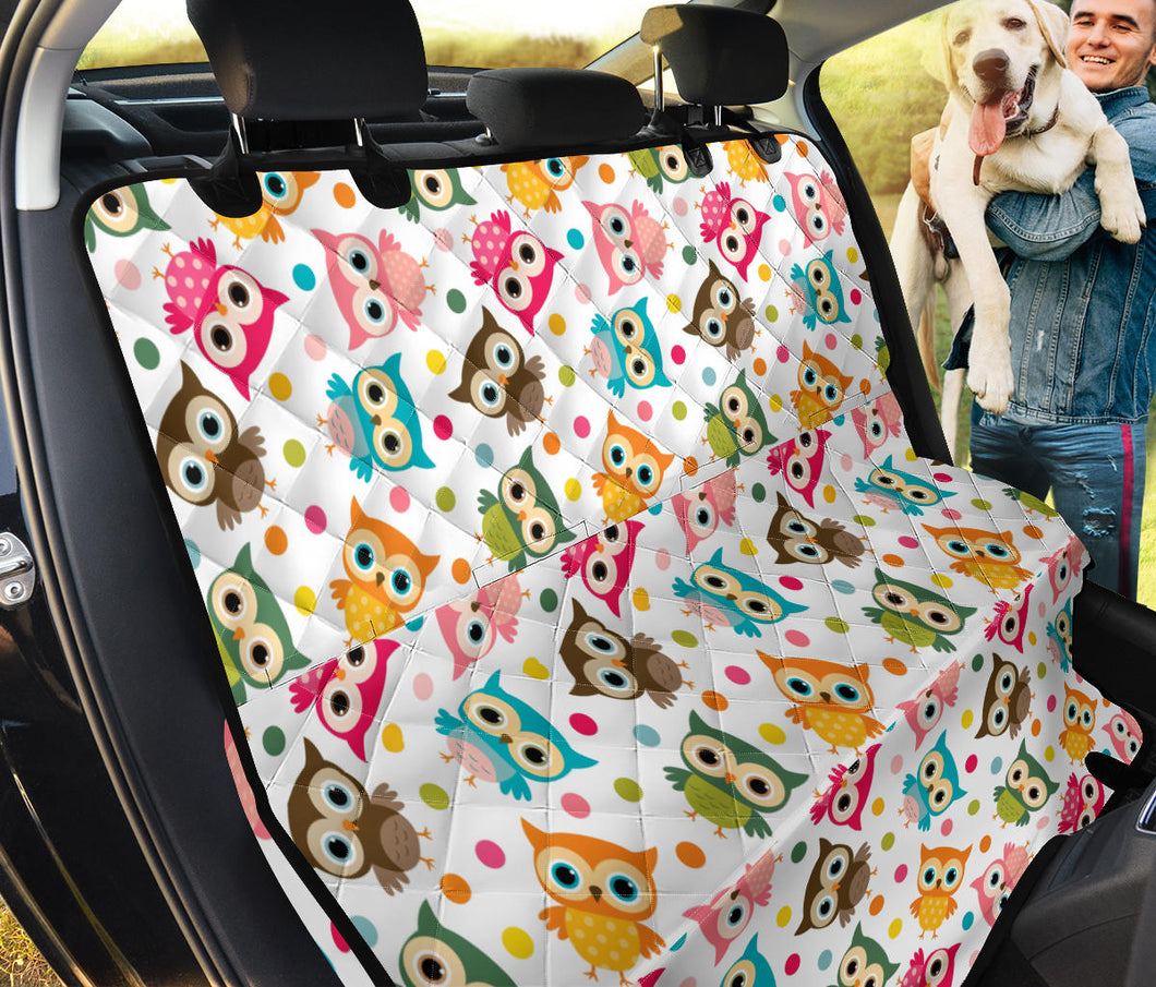 Color Cute Owl Pattern Dog Car Seat Covers