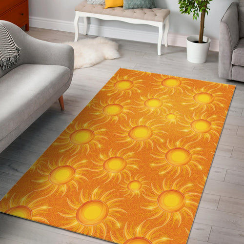Sun Orange Background Area Rug