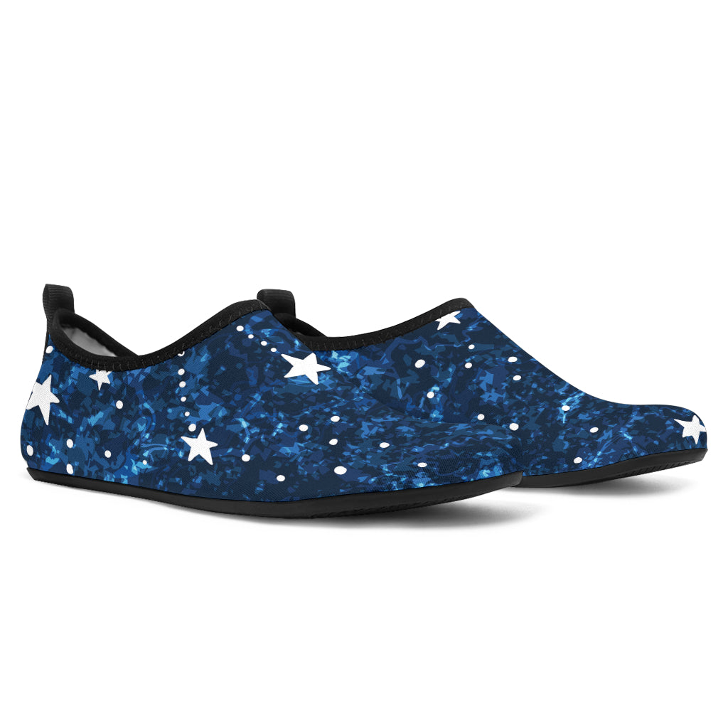 Night Sky Star Pattern Aqua Shoes