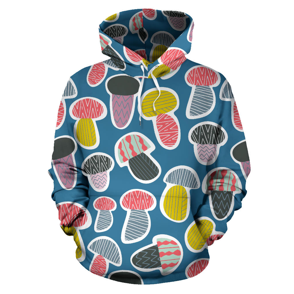 Colorful Mushroom Design Pattern Men Women Pullover Hoodie