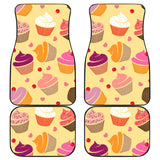 Cake Cupcake Heart Cherry Pattern Front And Back Car Mats