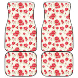 Rose Pattern Print Design 01 Front and Back Car Mats