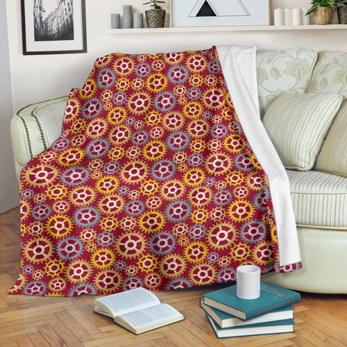 Gear Pattern Print Design 04 Premium Blanket