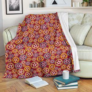 Gear Pattern Print Design 04 Premium Blanket