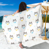 Cute Siberian Husky Pattern Sarong