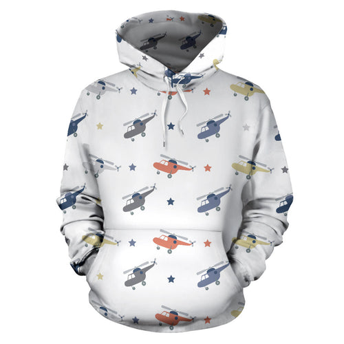 Cute Helicopter Star Pattern Men Women Pullover Hoodie