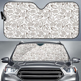 Cocoa Beans Leaves Pattern Car Sun Shade