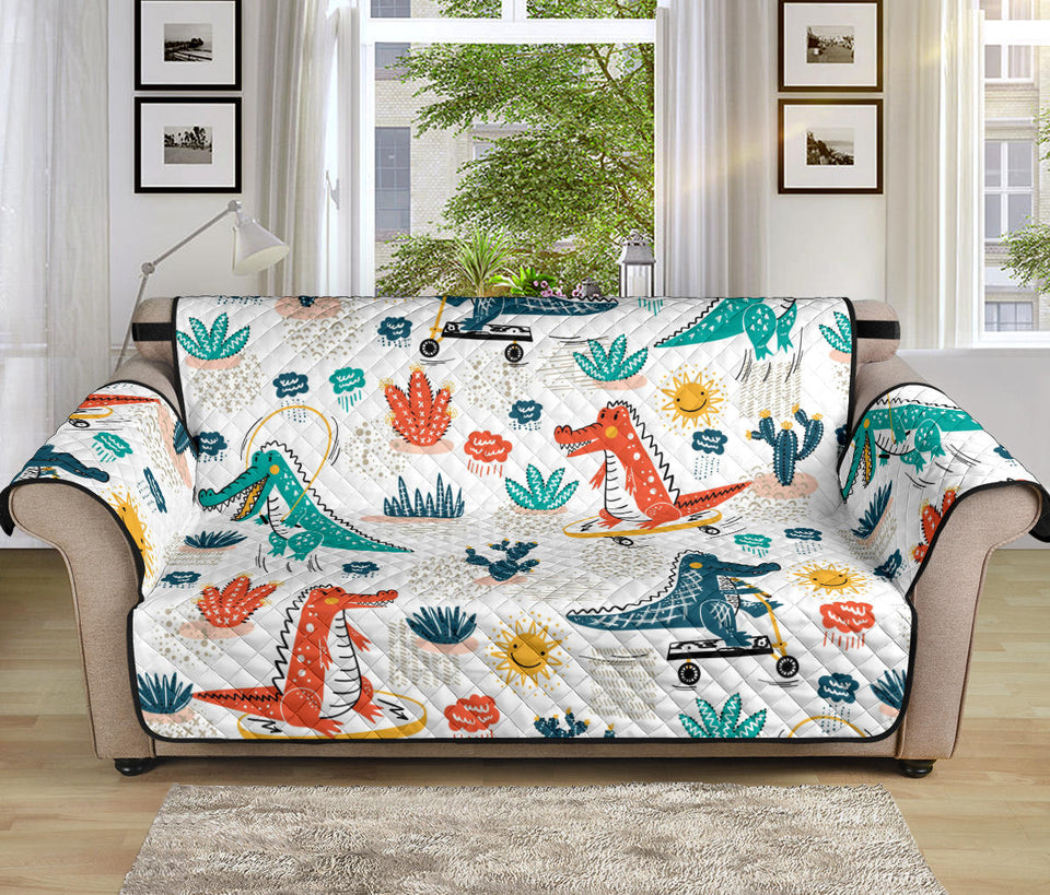 Cute Crocodile Pattern Sofa Cover Protector