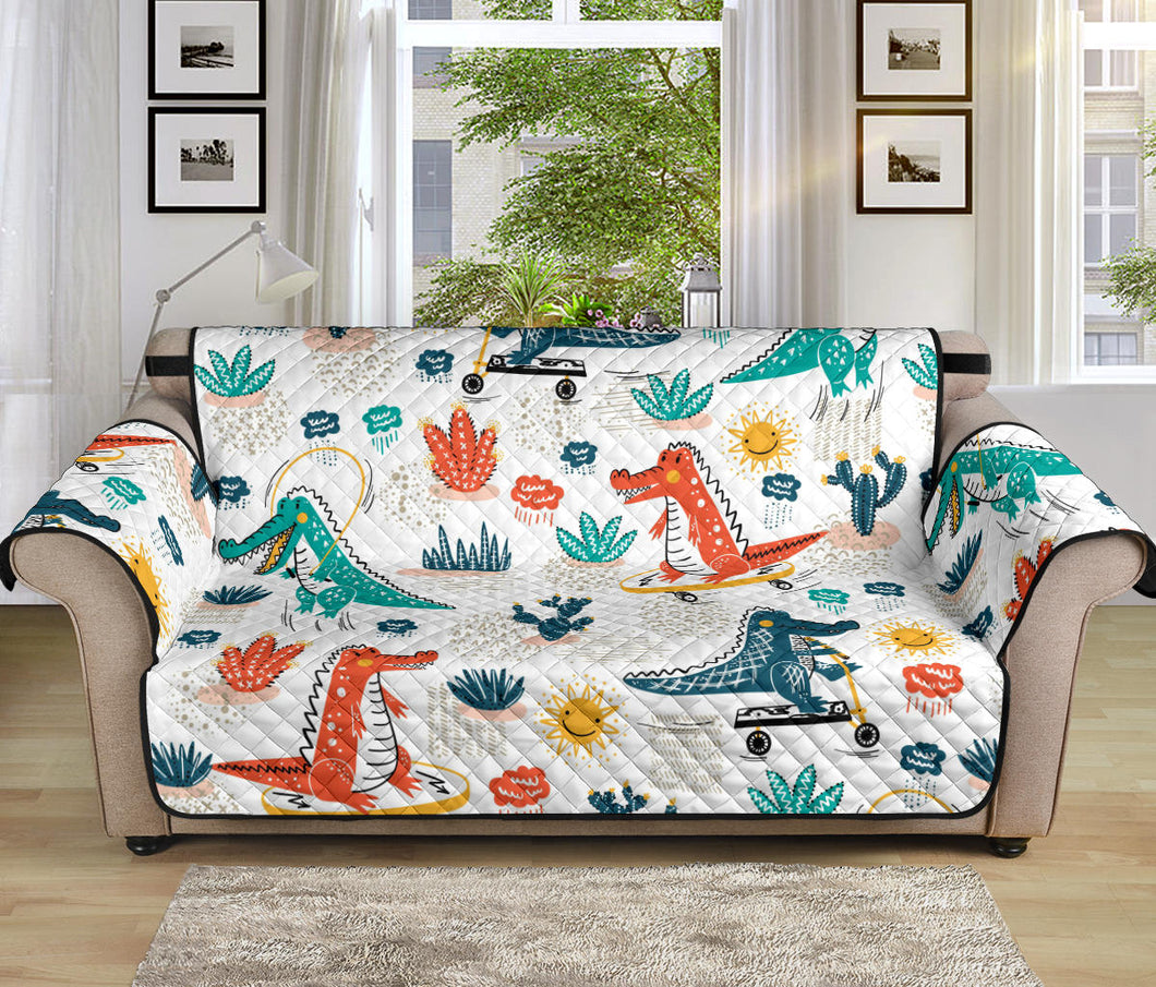 Cute Crocodile Pattern Sofa Cover Protector