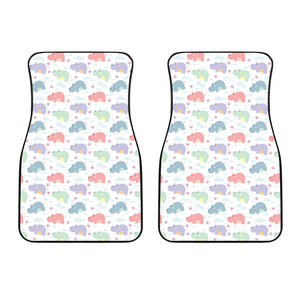 Hippopotamus Pattern Print Design 03 Front Car Mats