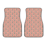 Eiffel Tower Flower Background Pattern Print Design 03 Front Car Mats
