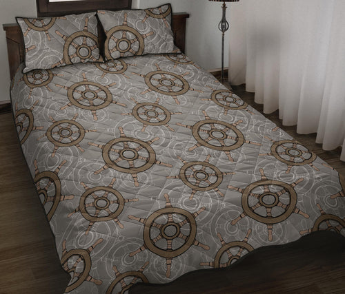 nautical wood steering wheel pattern Quilt Bed Set