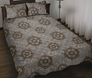 nautical wood steering wheel pattern Quilt Bed Set