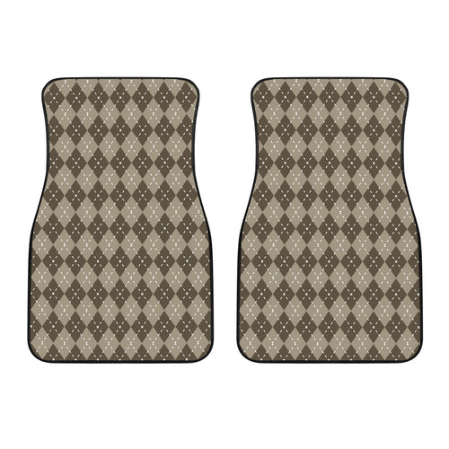 Chocolate Argyle Front Car Mats Set 2