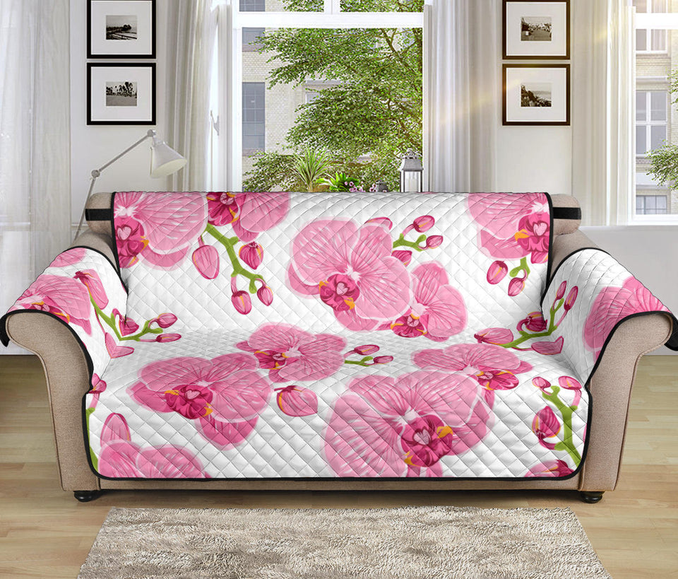 pink purple orchid pattern background Sofa Cover Protector