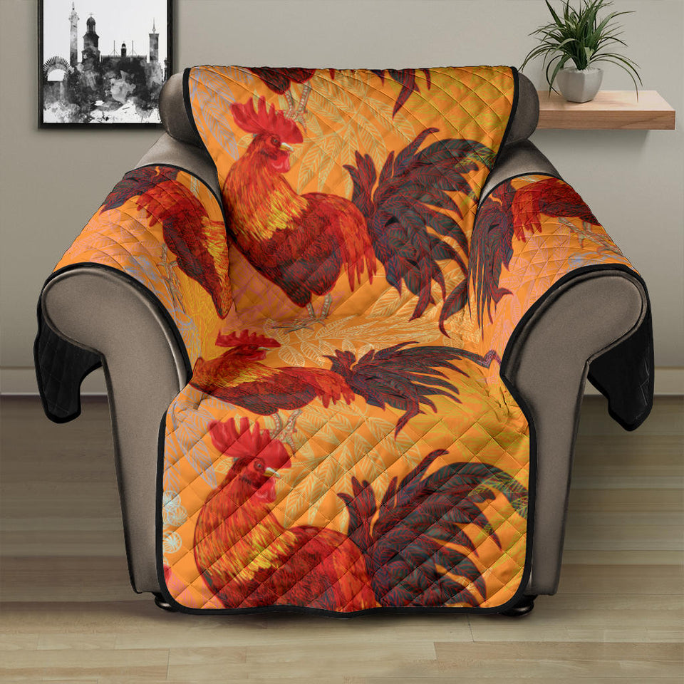 red rooster chicken cock pattern Recliner Cover Protector