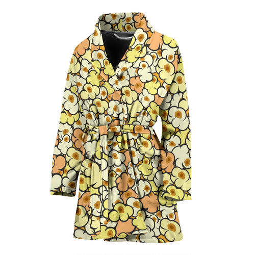 Popcorn Pattern Print Design 03 Women's Bathrobe