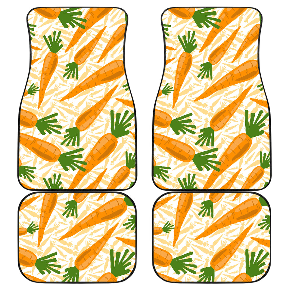 Carrot Pattern Print Design 01 Front and Back Car Mats