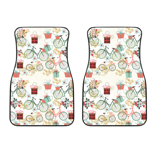 Bicycle Pattern Print Design 05 Front Car Mats
