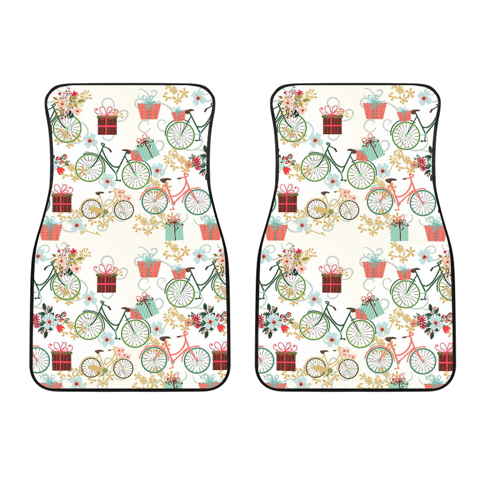 Bicycle Pattern Print Design 05 Front Car Mats