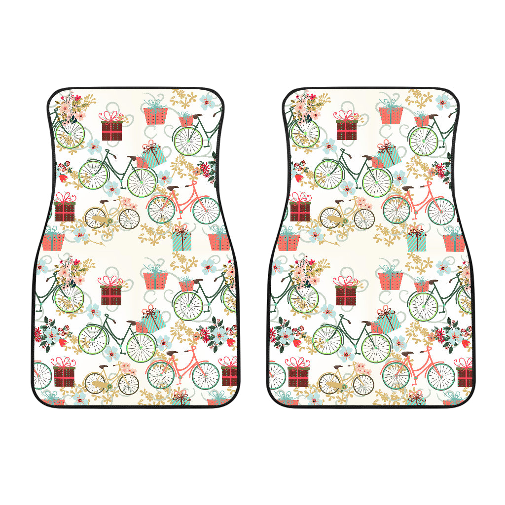 Bicycle Pattern Print Design 05 Front Car Mats