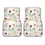 Bicycle Pattern Print Design 05 Front Car Mats