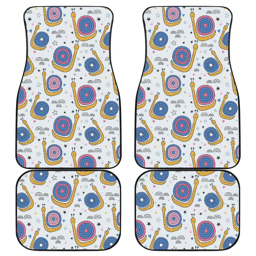 Snail Pattern Print Design 05 Front and Back Car Mats