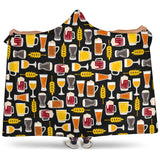 Beer Type Pattern Hooded Blanket