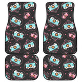 Camera Pattern Print Design 04 Front and Back Car Mats