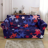 Red Blue Star Pattern Loveseat Couch Slipcover