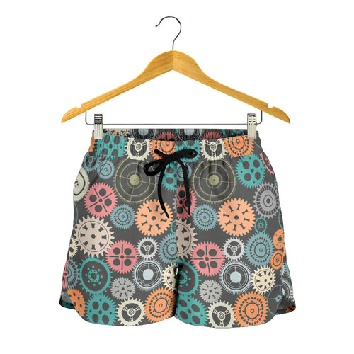 Gear Pattern Print Design 05 Women Shorts