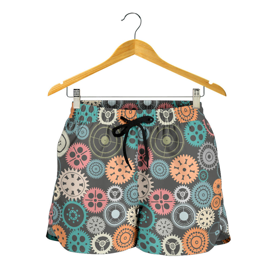 Gear Pattern Print Design 05 Women Shorts
