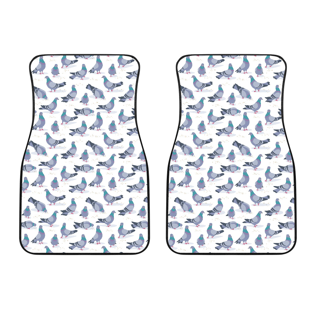 Pigeon Pattern Print Design 03 Front Car Mats