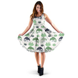 Chameleon Lizard Succulent Plant Pattern Sleeveless Midi Dress
