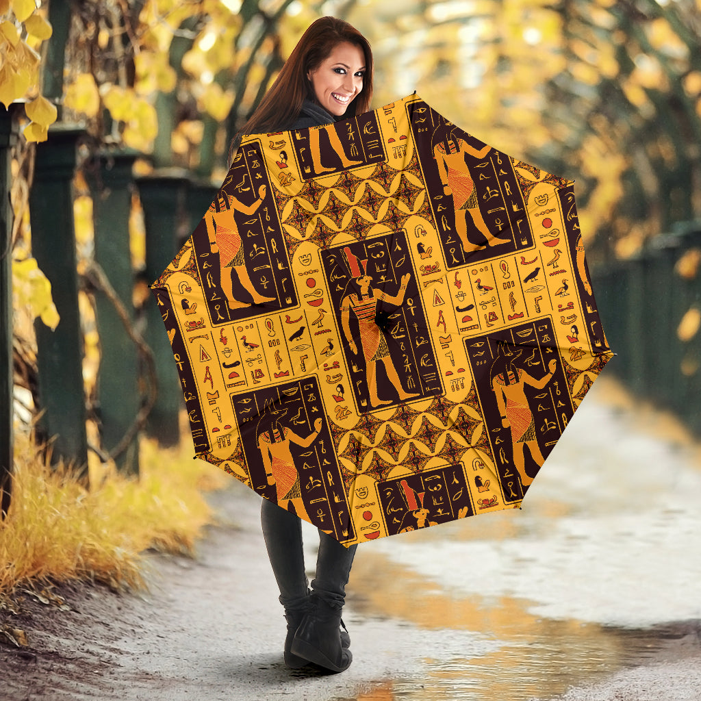 Egypt Hieroglyphics Pattern Print Design 05 Umbrella