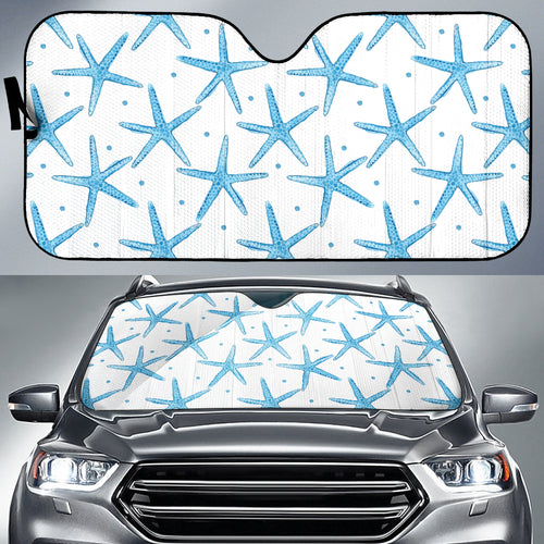 Watercolor Starfish Pattern Car Sun Shade